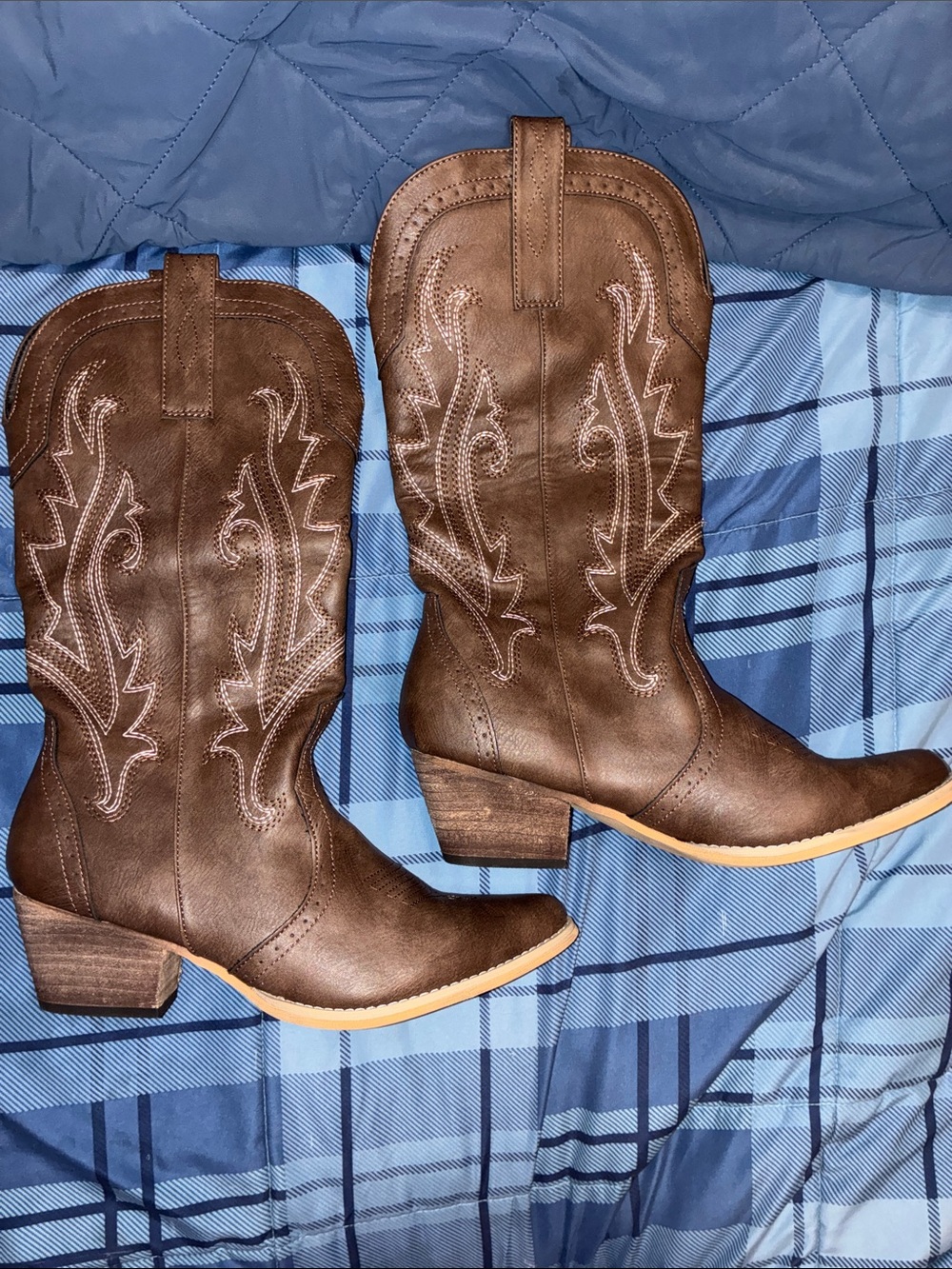 New! Never Worn! Brown Embroidered Country Western Cowgirl Boots Size 11